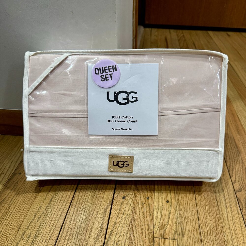 COTTON UGG Iona Queen Shell Pink Sheets Sheet Set 1 Fitted 1 Flat 2 Pillowcases
